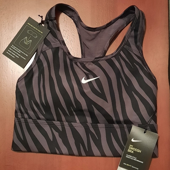 Nike Dri-Fit Swoosh Icon Clash Med-Sup Sports Bra - Picture 4 of 5